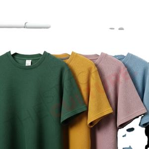 Hot Sales New Arrivals Custom 240 GSM Heavyweight Unisex <b>Waffle</b> T-Shirts Oversized TShirt for Men - Product Image 4
