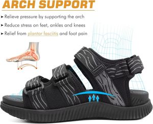 <span class=keywords><strong>Sandalias</strong></span> de Senderismo para Hombre, con Soporte de Arco Ortopédico, Cómodas, Transpirables, de Cuero, para Deporte y Aire Libre - Product Image 3