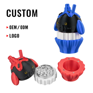 Meilleures ventes : Broyeur à herbes 3D en forme de chien mignon, broyeur d'épices sèches en plastique à 3 couches, 91 mm, avec tiroir - Product Image 1