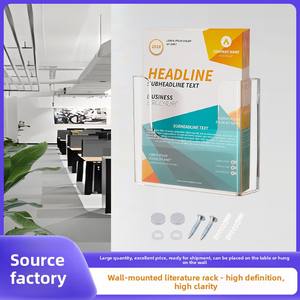 Porte-documents en acrylique, boîte de rangement, porte-fichiers A4, transparent, montage mural, support pour brochures, <span class=keywords><strong>présentoir</strong></span> pour prospectus <span class=keywords><strong>A5</strong></span> - Product Image 5