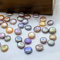 Perles d'eau douce naturelles Zhuji en gros, 11-13mm, couleur naturelle, forme bouton plat, haute brillance, perles lâches pour la fabrication de bijoux DIY