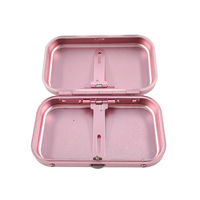 Mini boîte en métal de poche, blanche et rose, personnalisable avec logo, étui de rangement portable pour cigarettes, conteneur de stockage