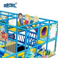 Aire de jeux intérieure de style océan pour enfants, jeux doux avec zone de repos, équipement de jeux intérieur doux