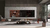 Meuble TV mural moderne de luxe en bois, console multimédia, unité de rangement pour salon, mobilier de maison avec fonction de rangement
