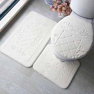 Embossed Foam Pebbles Shape Bathroom Rug Set Affordable Customised Carpet Polyester <strong>Soft</strong> Toilet Multifunctional <strong>Floor</strong> <strong>Mat</strong> - Product Image 3