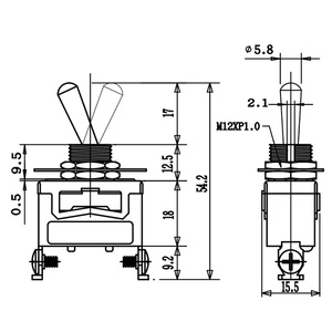 15A 250V AC on off <span class=keywords><strong>2</strong></span> vị trí ten1021 SPST Heavy Duty Rocker chuyển đổi thiết bị chuyển mạch - Product Image 2
