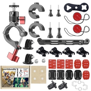 Takenoken alliage d'aluminium support de casque de vélo support de moto vélo caméra vidéo Selfie bâton guidon montage Bundle - Product Image 1