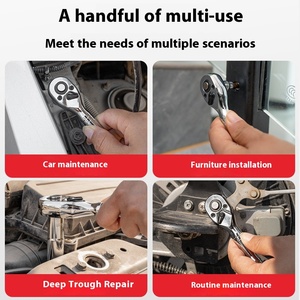 Allegro nhanh ổ cắm bánh xe cờ lê 72 răng phổ hai chiều Ratchet tay cầm ngắn Chrome nhỏ/trung bình/lớn bay tiết kiệm lao động - Product Image 5