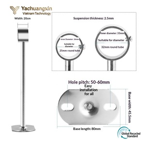 Yachuangxin Stainless Steel <b>Rod</b> <b>Holder</b> Solid Hanging Base Round Shape for Home Installation - Product Image 3