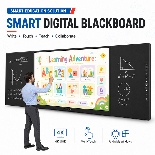 KINGONE 86 Inch School Teaching E-Blackboard Smart Classroom Interactive Nano Blackboard for Education