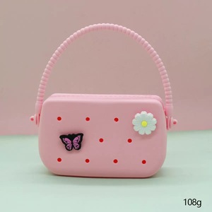 Mini sac à main en silicone <span class=keywords><strong>original</strong></span>, <span class=keywords><strong>cadeau</strong></span> d'anniversaire pour enfants, sacs à trous adaptés aux breloques de sabots, porte-monnaie en silicone pour enfants, porte-clés, sacs à monnaie - Product Image 4