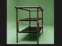 Console de salle de bain pour hôtel de charme, table de chevet vintage pour chambre d'hôtes, table en bronze antique, meuble de maquillage de luxe avec pieds