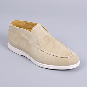 Mocassins élégants pour hommes en <span class=keywords><strong>daim</strong></span> gris, chaussures décontractées confortables pour l'été, l'automne/l'hiver, semelle blanche, mocassins de bureau - Product Image 1