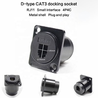 Connecteurs modulaires téléphoniques RJ11 4P4C de type D en alliage de zinc, prise de montage sur panneau, coupleur vocal, adaptateur de câble