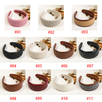 Euro-américain couleur unie Pu bandeaux Pu cuir épais éponge antidérapant bandeau femme bandeau de cheveux pour femmes accessoires de cheveux