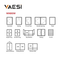 Ventana de aluminio de seguridad con barras antirrobo, mosquitera de vidrio templado, ventanas abatibles de Kenia para Nigeria