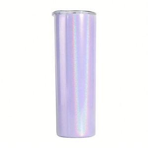 Vaso Recto de Acero Inoxidable con Aislamiento de Doble Pared, Recubierto de Purpurina Arcoíris, 600ml 20oz, Venta al por Mayor - Product Image 5