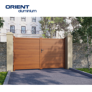 2024 système de sécurité de porte simple en aluminium de porte coulissante télescopique moderne avec conception de porte de ferme pour clôturer les treillis et les portes - Product Image 2