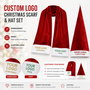 Ensemble Chapeau et Écharpe <span class=keywords><strong>de</strong></span> Père Noël Géant en Velours Rouge <span class=keywords><strong>de</strong></span> 3,6 m pour Décoration <span class=keywords><strong>de</strong></span> Jardin Squelette, Accessoires <span class=keywords><strong>de</strong></span> Fête Personnalisables – Vente en Gros - Product Image 2