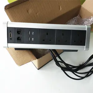 Office desk Surface mount electrical power outlets /Clamp on table socket Assemble Desktop Power and Data Distribution