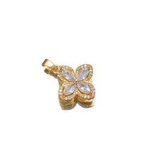 [Cuivre véritable or] Pendentif unique rotatif porte-bonheur pour le commerce extérieur, fait main, micro-incrusté de zirconium A