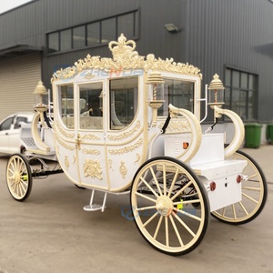 Carruaje Eléctrico Real Personalizado de Alta Calidad en Color Oro Blanco, Carroza sin Caballos de 4 Ruedas, Carruaje Eléctrico en Venta - Product Image 5