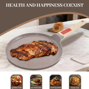 Poêle à crêpes professionnelle de 8/10/12 pouces en aluminium moulé avec revêtement céramique antiadhésif, poêle à dosa tawa avec poignée <span class=keywords><strong>amovible</strong></span> - Product Image 5