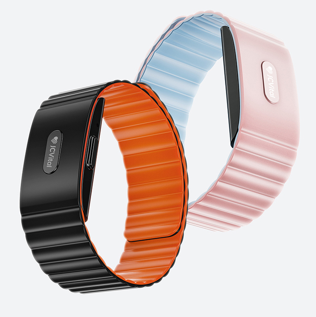 JCVital V4 Orange Smart Couple Bracelet Touch Vibration Heart Rate Monitor Smart Band No Screen Band Watch Smart Bracelet Device