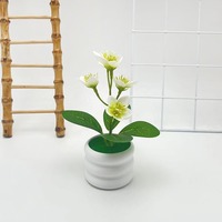5 kleine Jasmin Bonsai Simulation Blume Topf Ornament für Home Courtyard Wohnzimmer Desktop-Dekoration für Thanksgiving