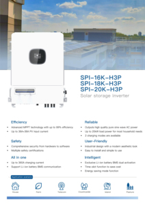 Srne Version UE SPI-20K-H3P Triphasé 230/400V 20kW 48V Système Solaire Hybride Hors Réseau à Onde Sinusoïdale Pure Certifié IEC - Product Image 3