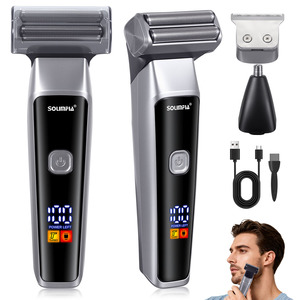 Rasoio Elettrico da Uomo Solimpia HT-853, Rifinitore per Naso e Capelli - Set di Cura Personale 3-in-<span class=keywords><strong>1</strong></span> Ricaricabile USB per Barba, Viso e Testa - Product Image 5