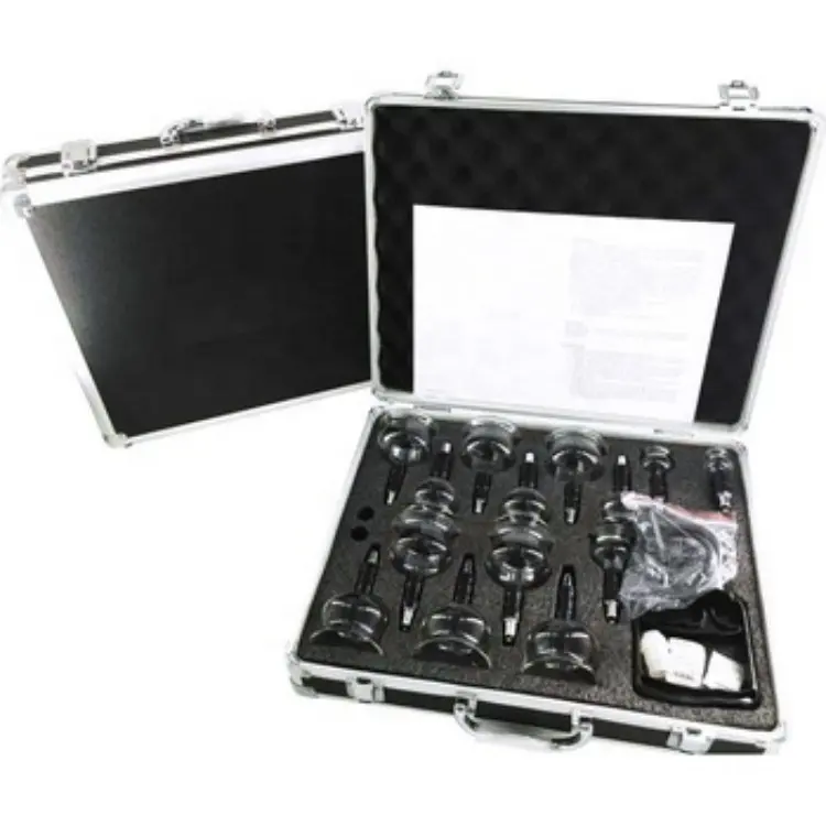 popular best-selling vacuum hijama glass cupping cup set 14pcs suitcase chinese cupping kit kit