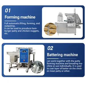 TCA Automatic Commercial Burger Patty Making Machine Chicken Nuggets Production Line