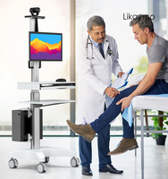 Chariot mobile pour ordinateur médical, chariot pour moniteur médical, chariot pour terminaux de télémédecine, chariot de poste de travail, réglable en hauteur, moderne, pour hôpital et hôtel
