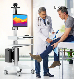 Carrito Móvil para Computadora de Altura Regulable para Hospital Carrito Médico para Monitor Terminal de Telemedicina Estación de Trabajo Móvil - Product Image 4