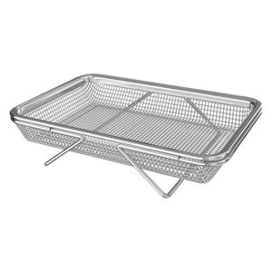 ตะกร้ากรองสแตนเลสแบบยืดหดได้ทรงสี่เหลี่ยมทันสมัยพร้อมขาตั้งสำหรับอ่างล้างจานและอ่างล้างผัก - Product Image 1