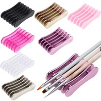 Support de rangement 5 compartiments pour pinceaux de nail art, pinceaux de peinture, stylos de nail art et pinceaux de gel UV, pour manucure