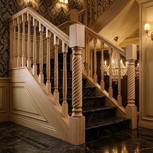Poteau de balustre, main courante, tige de balustre, balustre et garde-corps en bois massif pour escalier traditionnel - Fournisseur - Product Image 1
