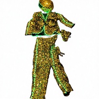 Tenue LED futuriste en film métallique effet miroir pour scène de danse, DJ, cosplay science-fiction