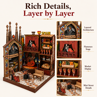 Kit de Diorama 3D en Bois DIY : Sites Touristiques Espagnols – Puzzle Miniature à Emboîtement Précis, Structure Superposée, Décoration de Bureau