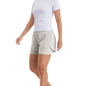 Shorts Deportivos de Cintura Alta para Mujer, Nueva Colección, Venta Caliente, Shorts de Entrenamiento de Doble Capa para Fitness y Yoga con Bolsillos - Product Image 6