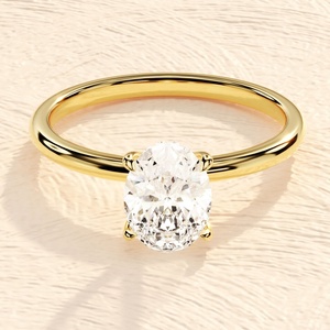 Certificat 10k 14k 18k solide en or véritable Moissanite diamant solitaire mariage bague de fiançailles ensemble pour femmes bijoux AU750 - Product Image 1