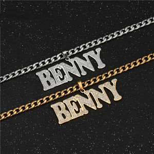 Personalizza Personalizzato Tennis Lettera Diamante Della Catena Del Pendente Il Mio <span class=keywords><strong>Nome</strong></span> <span class=keywords><strong>Nome</strong></span> Della Collana Per Le Donne Degli Uomini Ghiacciato Fuori Il Pendente - Product Image 3