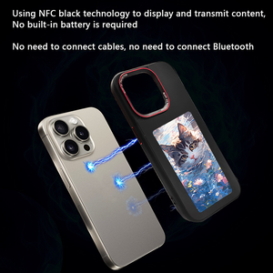 Nueva pantalla de tinta de diseño de alta calidad proyección personalizada NFC fundas de teléfono para iPhone 15 13 14 Pro Max <span class=keywords><strong>mi12</strong></span> - Product Image 6