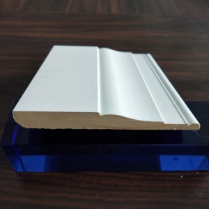 Trắng gesso <span class=keywords><strong>primed</strong></span> MDF Ốp chân tường đúc ván chân tường cho trong nhà & khách sạn sử dụng với PVC phim Vương miện đúc trang trí nội thất khuôn - Product Image 4
