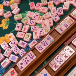 Set Mahjong Akrilik Modern Motif Mutiara Air Bergelombang Gaya Berkuda Amerika untuk 4 Pemain, Hadiah Pesta Rumah - Product Image 4