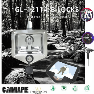 Cerraduras de caja de herramientas para camión de la marca, con mango plegable curvo pulido con espejo, desbloqueo de llave, función impermeable - Product Image 3