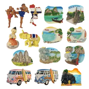 Pegatina de Recuerdo Turístico de Asia, Tailandia, Boxeo, Krabi, Phuket, <span class=keywords><strong>Lopburi</strong></span>, Adhesivo Magnético para Refrigerador, Artesanía, Regalos - Product Image 1