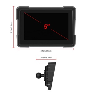 Podofo 5 ''xe máy xách tay Carplay màn hình & Android tự động ống kính kép DVR Màn hình IP67 không thấm nước + phía trước/phía sau máy ảnh - Product Image 5