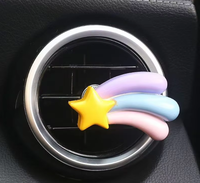 Diffuseur de parfum pour voiture en gypse, motif Cheval arc-en-ciel et Étoile filante, à clipser sur grille d'aération